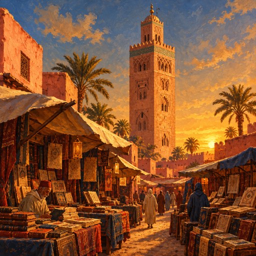 Carte peinte : les trois sœurs de Marrakech