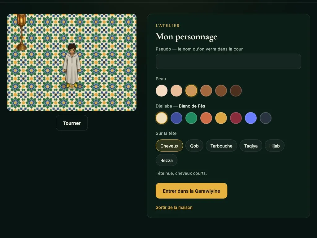 L'atelier du personnage : peau, djellaba, ce qu'on porte sur la tête